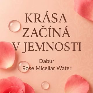 Jemnost, která zanechá stopu krásy 🌹 Micelární voda Dabur Rose 3v1 čistí, tonizuje a osvěžuje – v jediném doteku promění...
